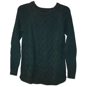 Sonoma Goods for Life Dark Teal Green Chevron Pattern Tunic Sweater Size Small